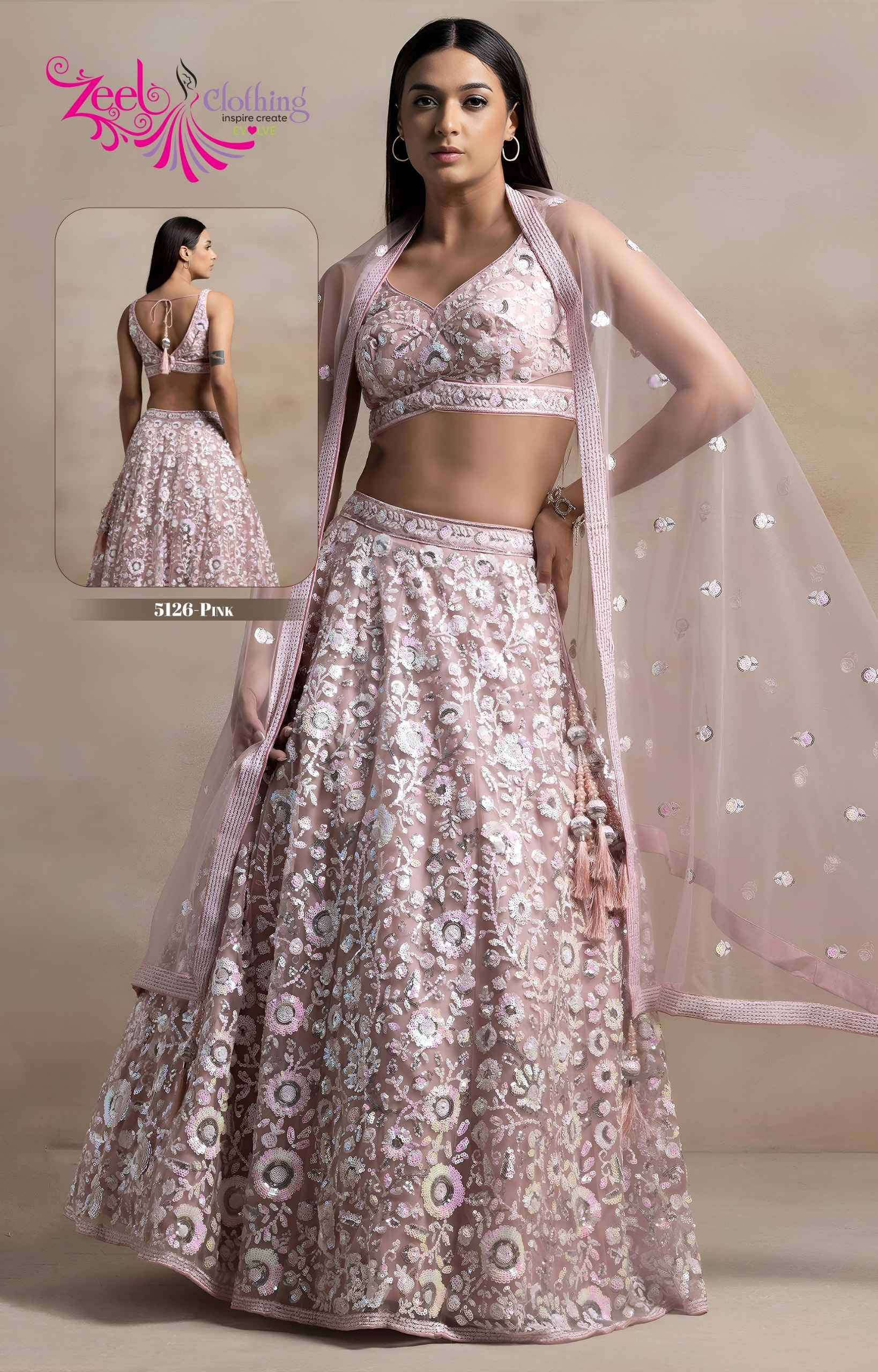 VOL-35 5126 Series By Zeel Clothing Designer Beautiful Collection Occasional Wear & Party Wear Soft Net Lehengas At Wholesale Price
